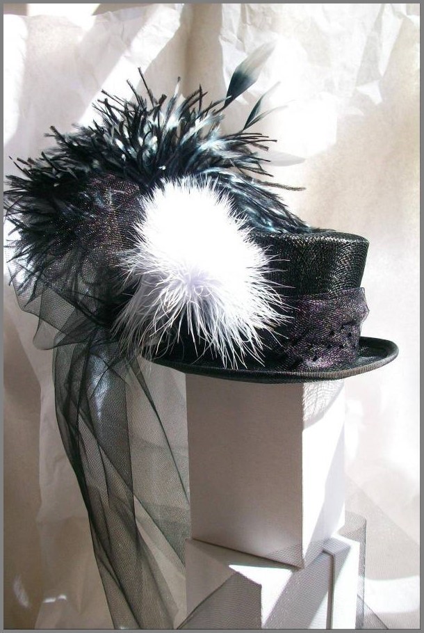 Black and White Wedding Hat